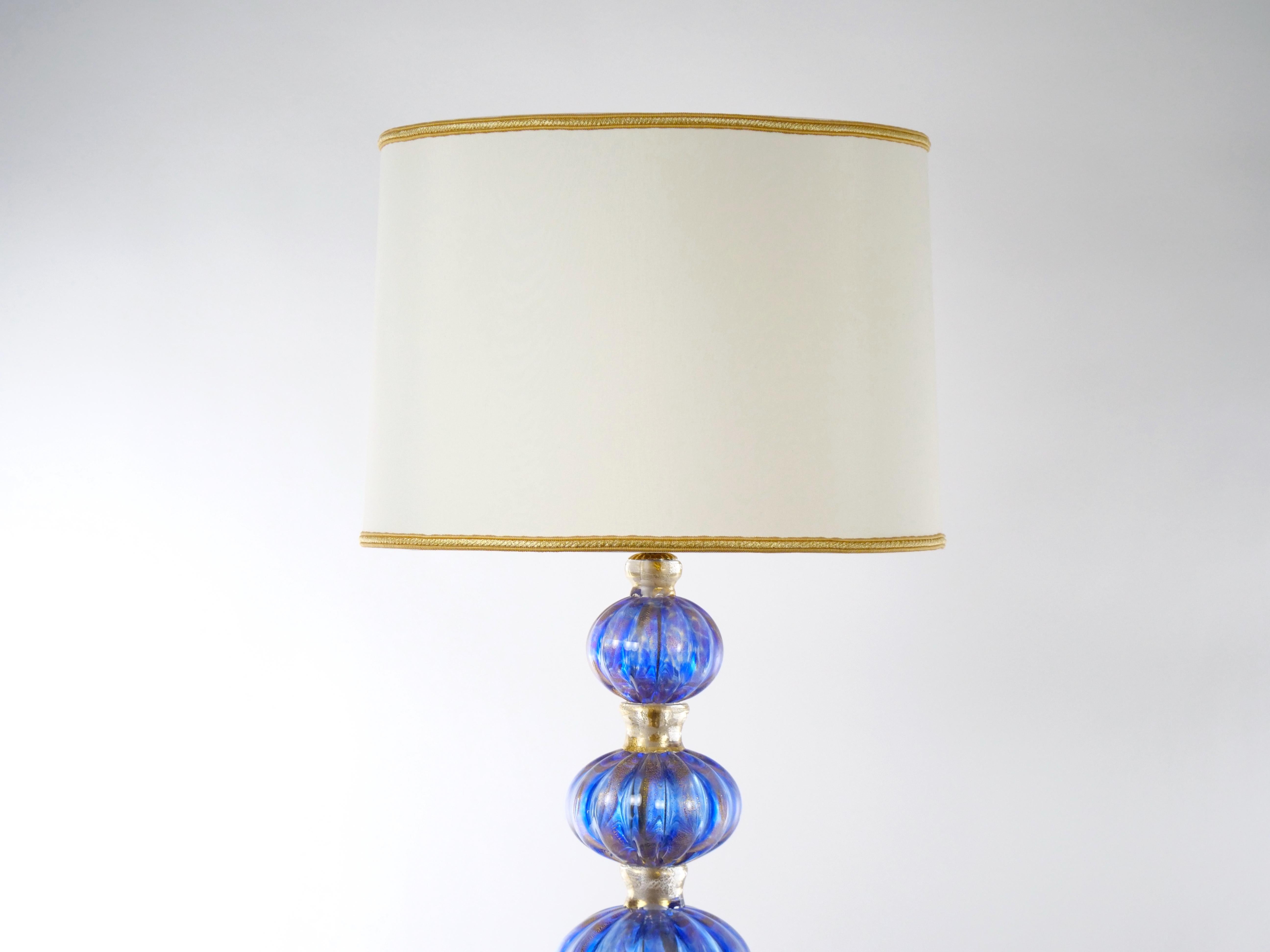 20th Century Murano Venetian Glass / Gold Flecks Table Lamps For Sale 7