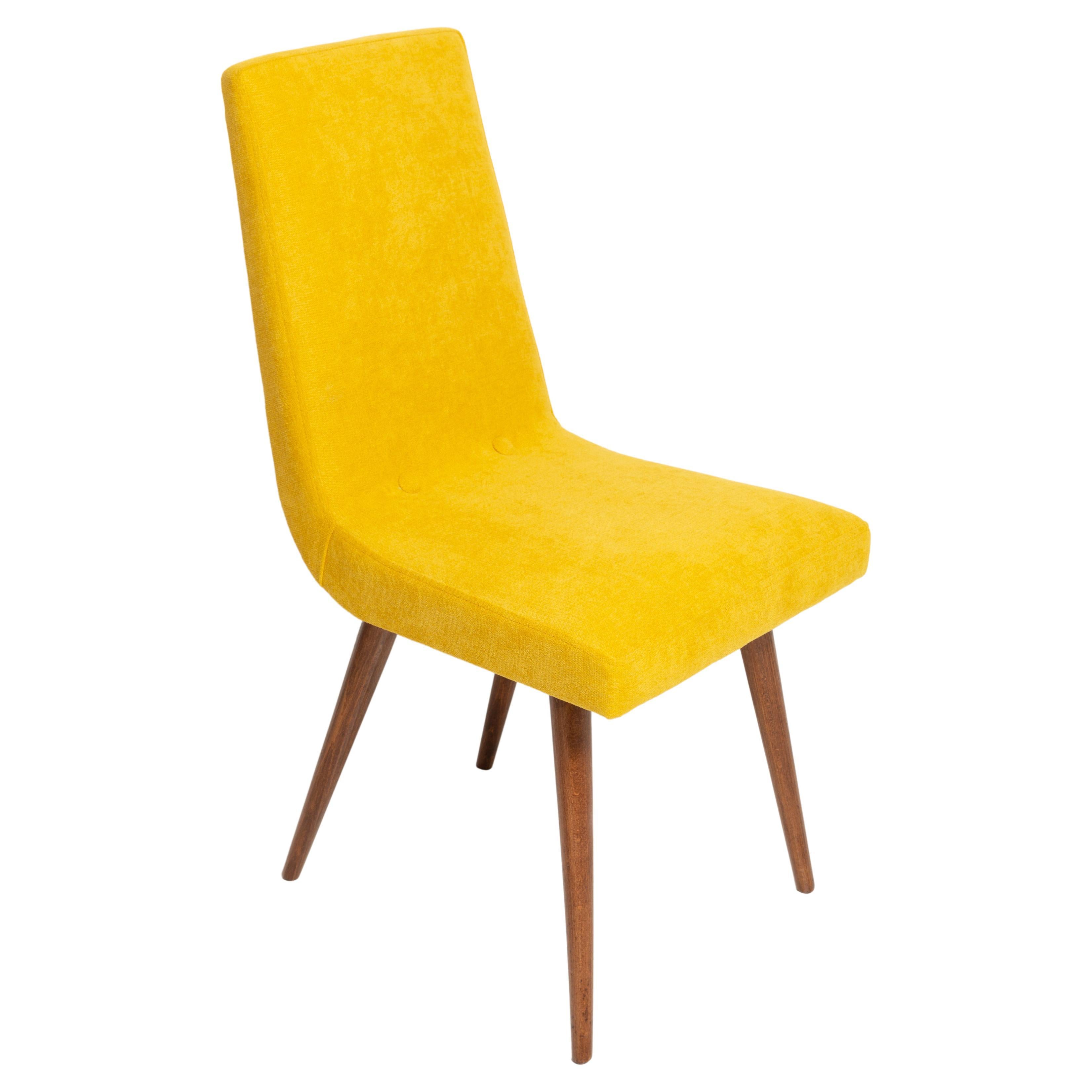 20th Century Mustard Yellow Wool Chair, Rajmund Halas, Europe, 1960s For Sale