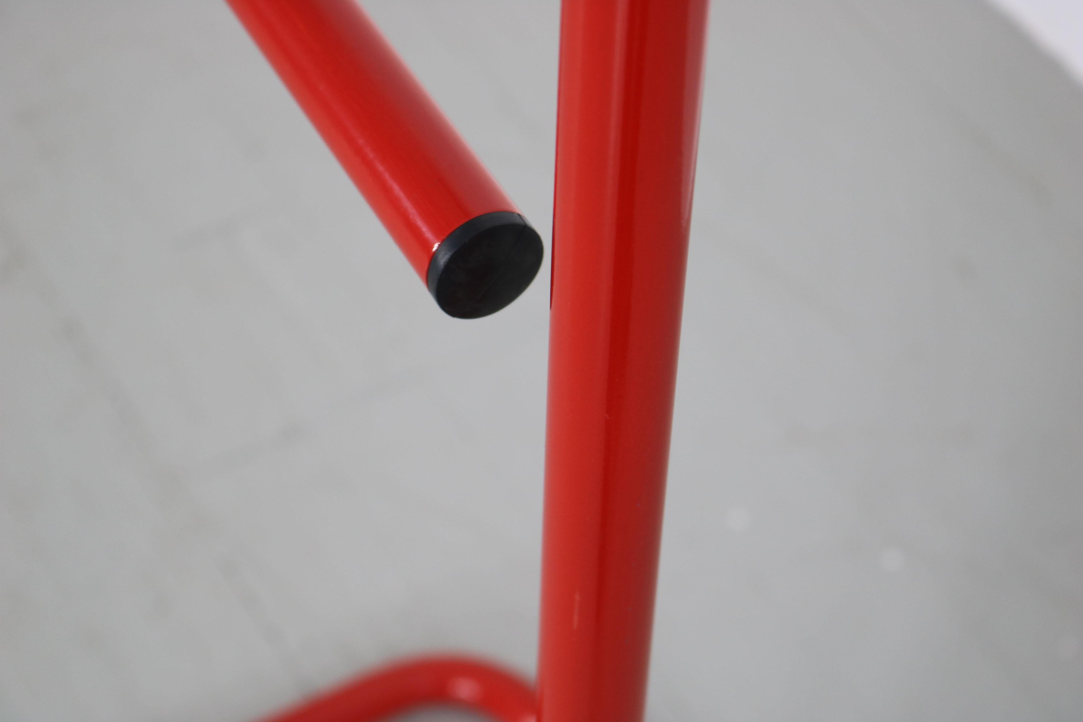 20th Century Mute Servant in Red Lacquered Tubular Steel from the 1980s 6