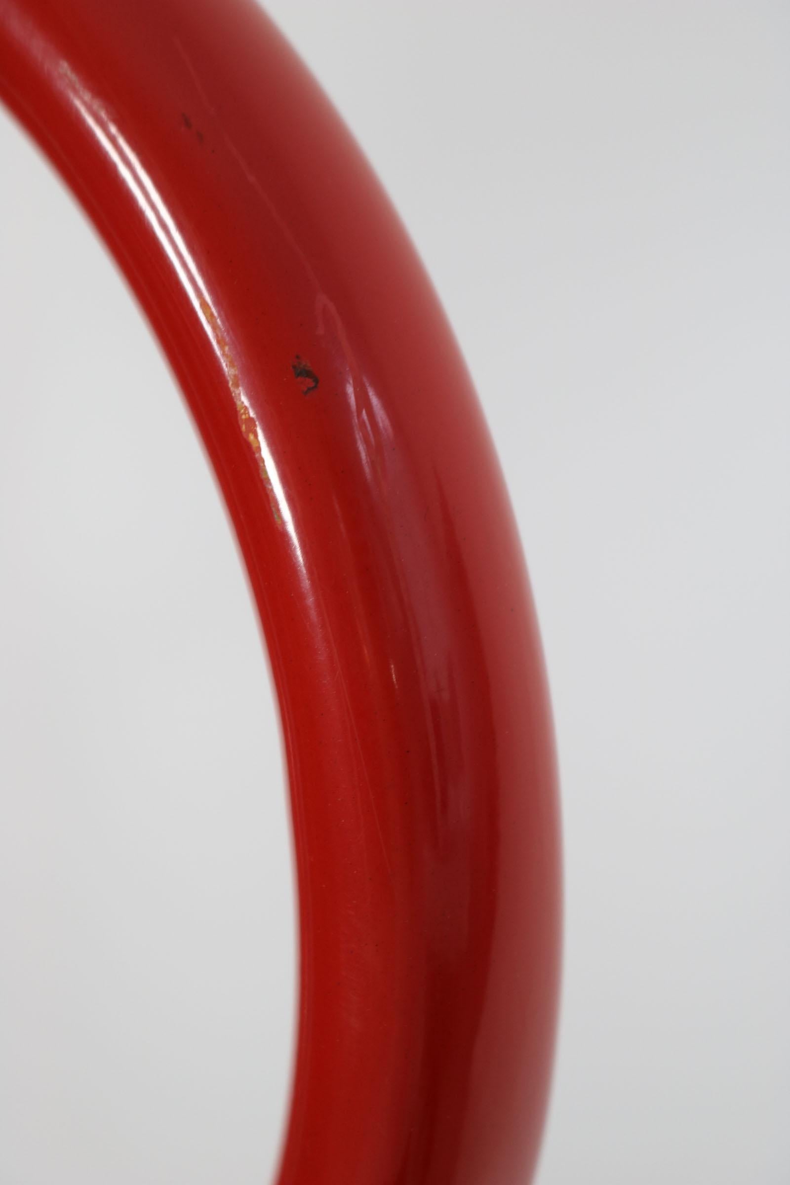 20th Century Mute Servant in Red Lacquered Tubular Steel from the 1980s 7