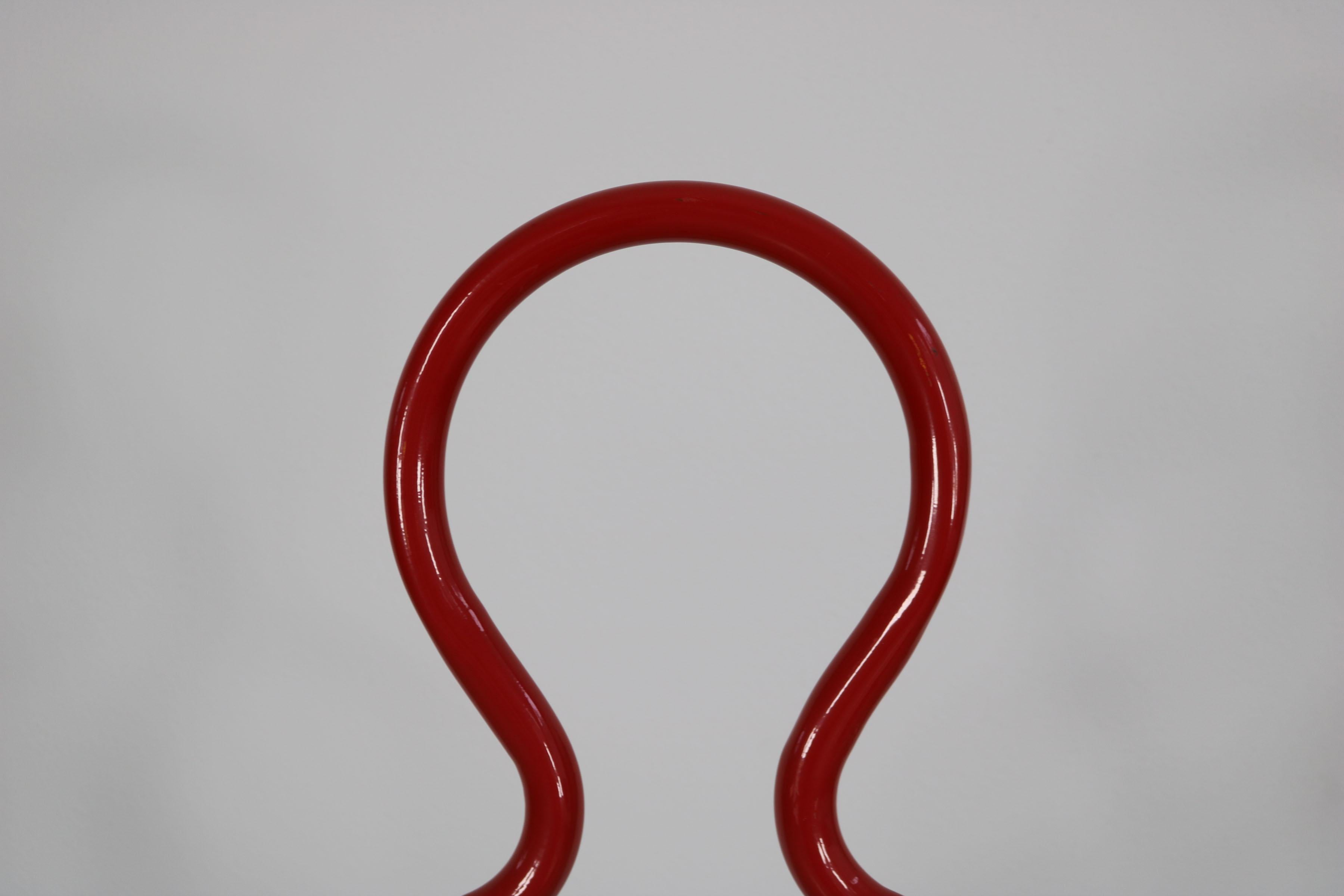 Metal 20th Century Mute Servant in Red Lacquered Tubular Steel from the 1980s