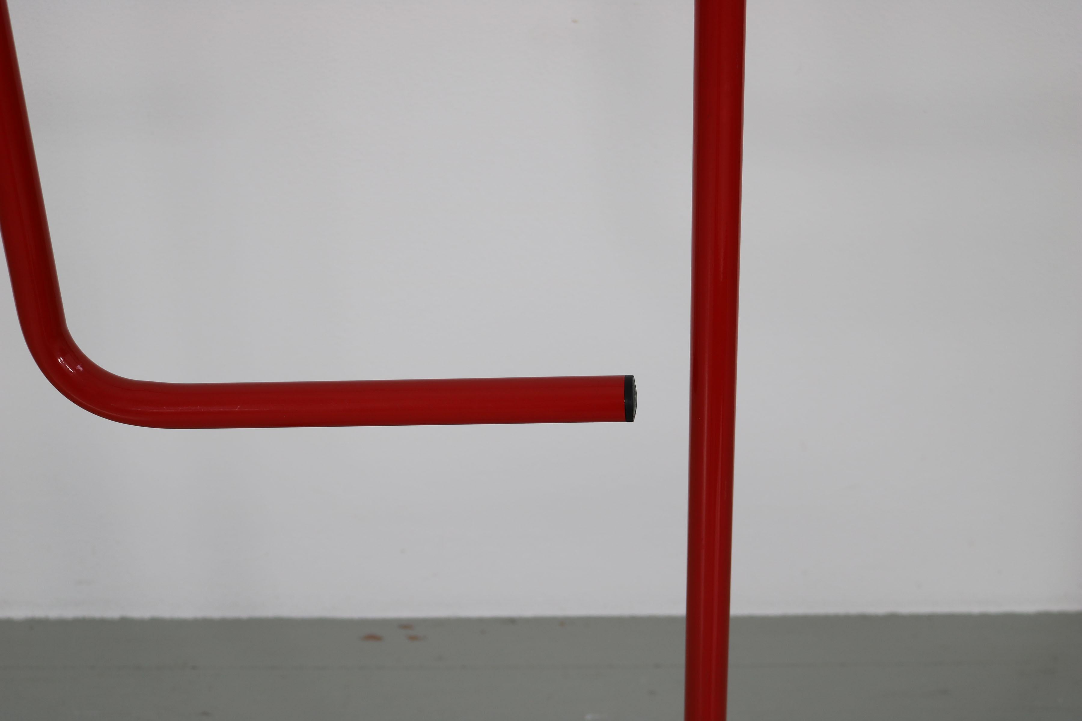 20th Century Mute Servant in Red Lacquered Tubular Steel from the 1980s 1