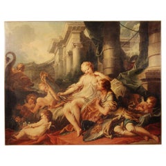 Vintage 20th Century Mythological Print on Canvas, 1980