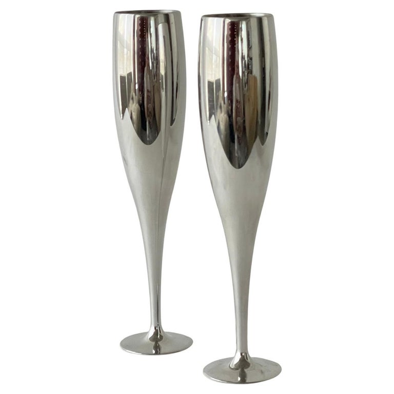 20th Century, Nambe Aluminum Champagne Glasses at 1stDibs
