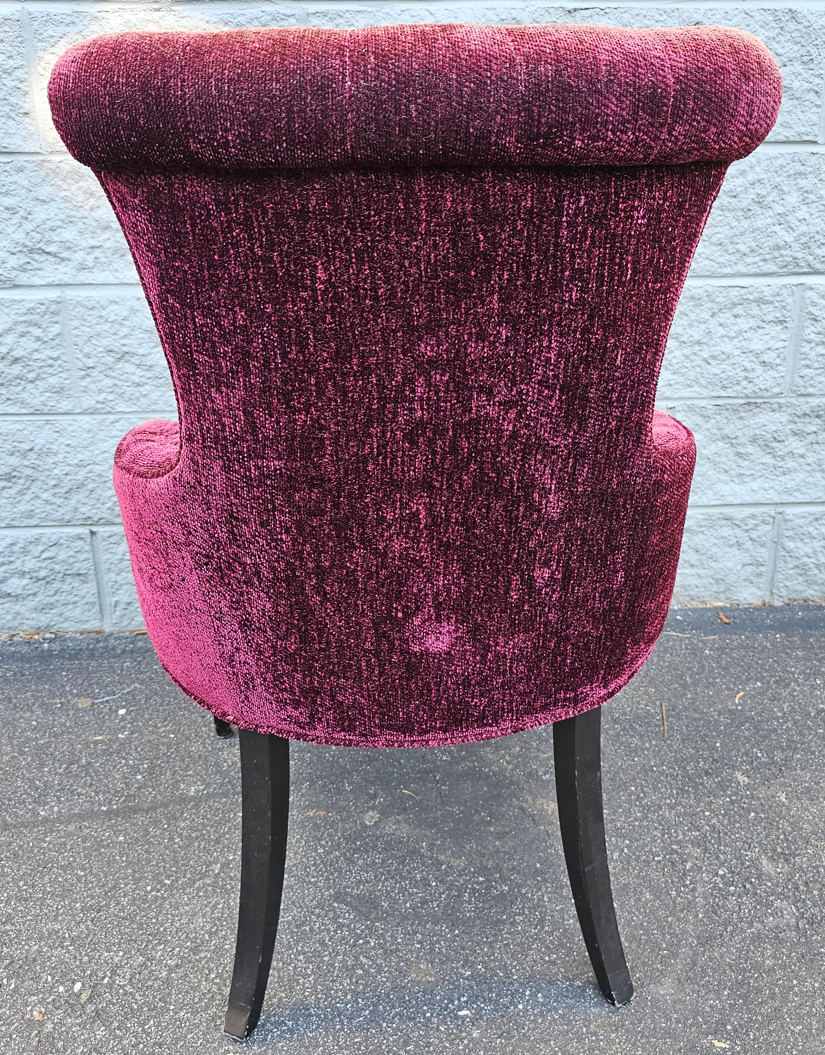 Century Nancy Corzine  Tufted Velvet Upholstered Armchair In Excellent Condition For Sale In Germantown, MD