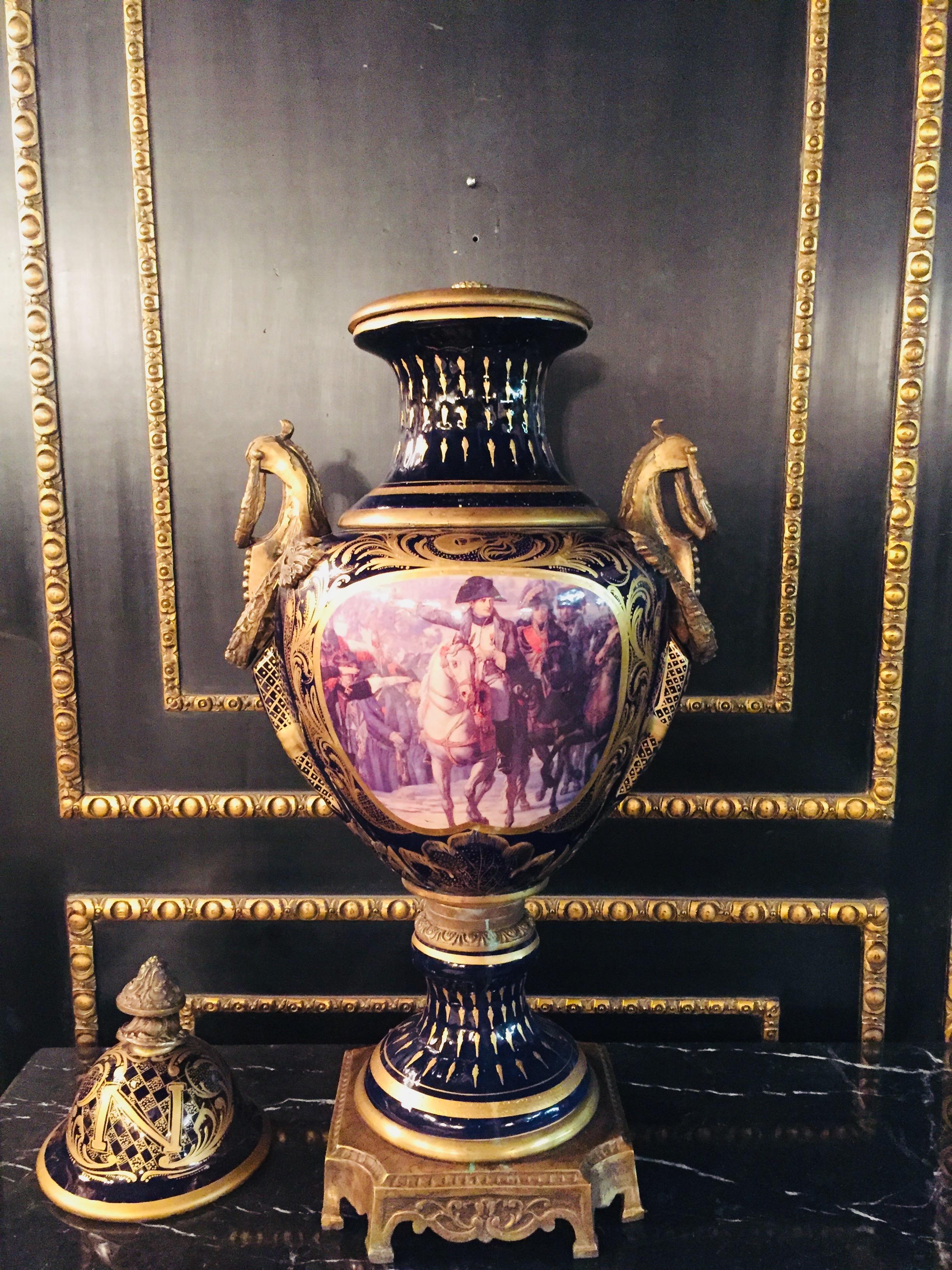 20th Century Napoleon Bonaparte Sèvre Pompe Lidded Vase 11