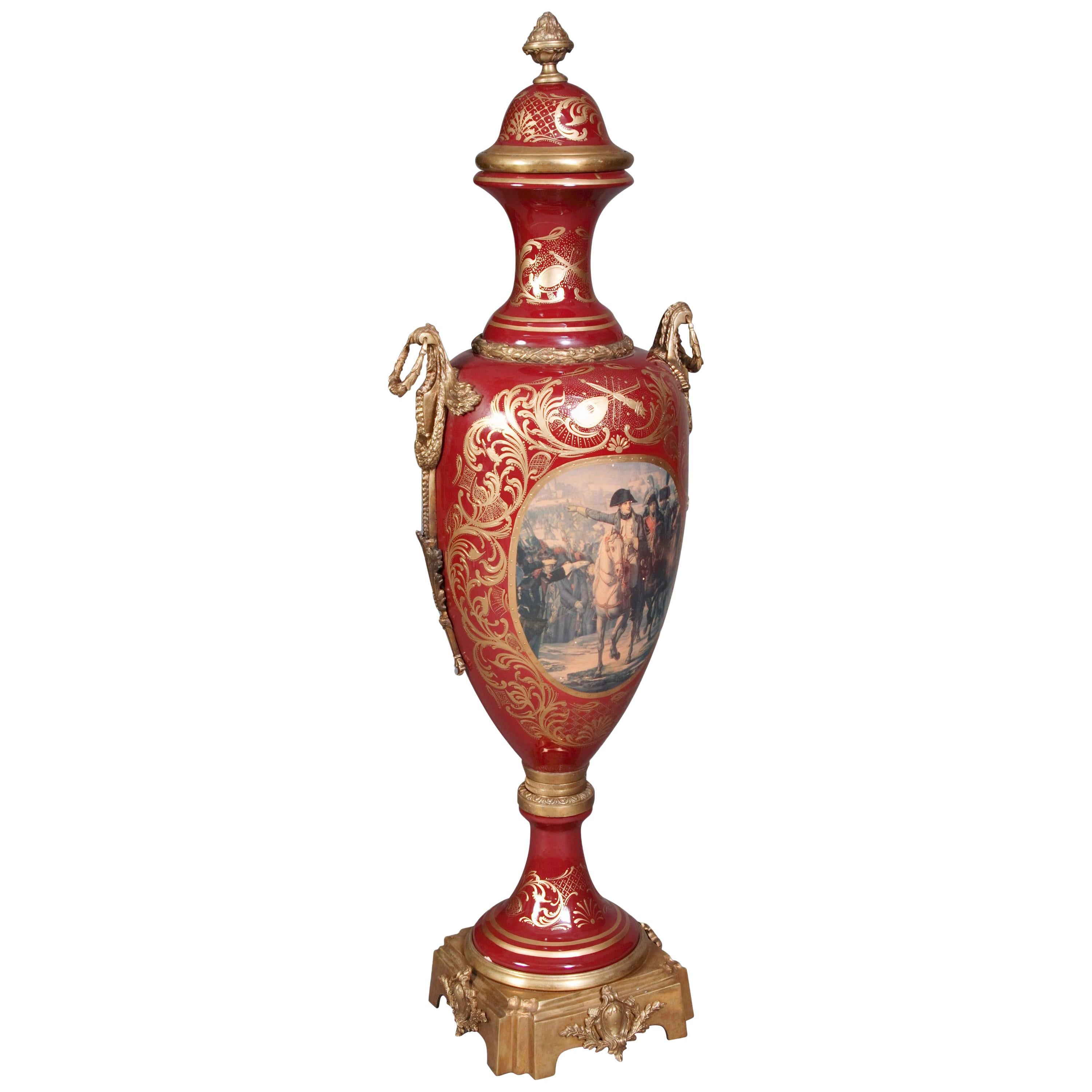 20th Century Napoleon Bonaparte Sèvre Pompe Lidded Vase