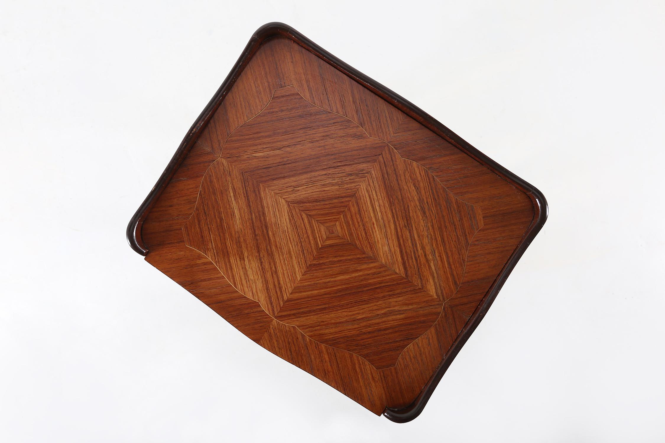 20th century Napoleon III small chest of drawers in wood with marquetry inlay 7