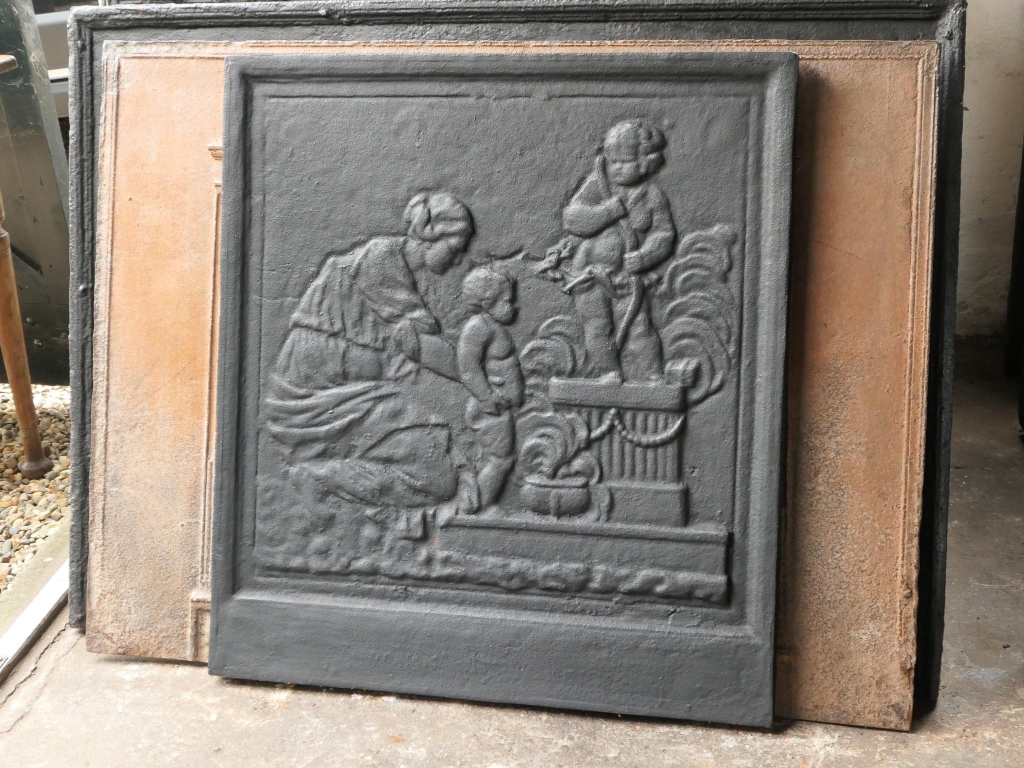 French 20th Century Napoleon III Style 'Caritas' Fireback / Backsplash For Sale
