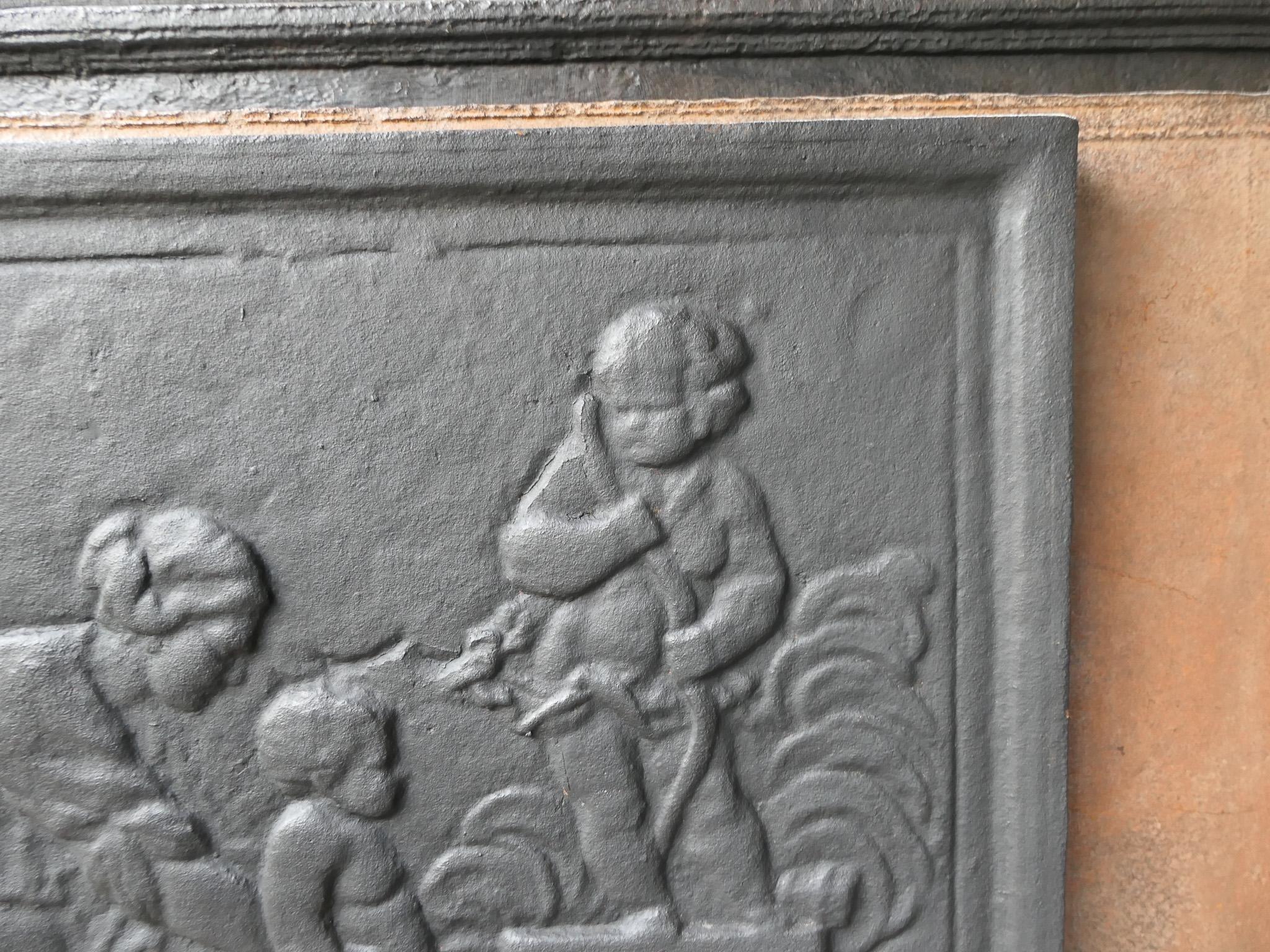 20th Century Napoleon III Style 'Caritas' Fireback / Backsplash In Good Condition For Sale In Soest, NL