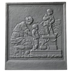 Plaque de cheminée / dosseret "Caritas" du 20e siècle de style Napoléon III