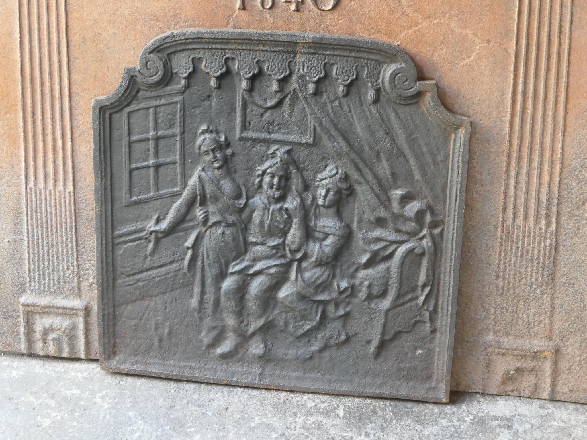 Cast 20th Century Napoleon III Style French Fireback / Backsplash For Sale
