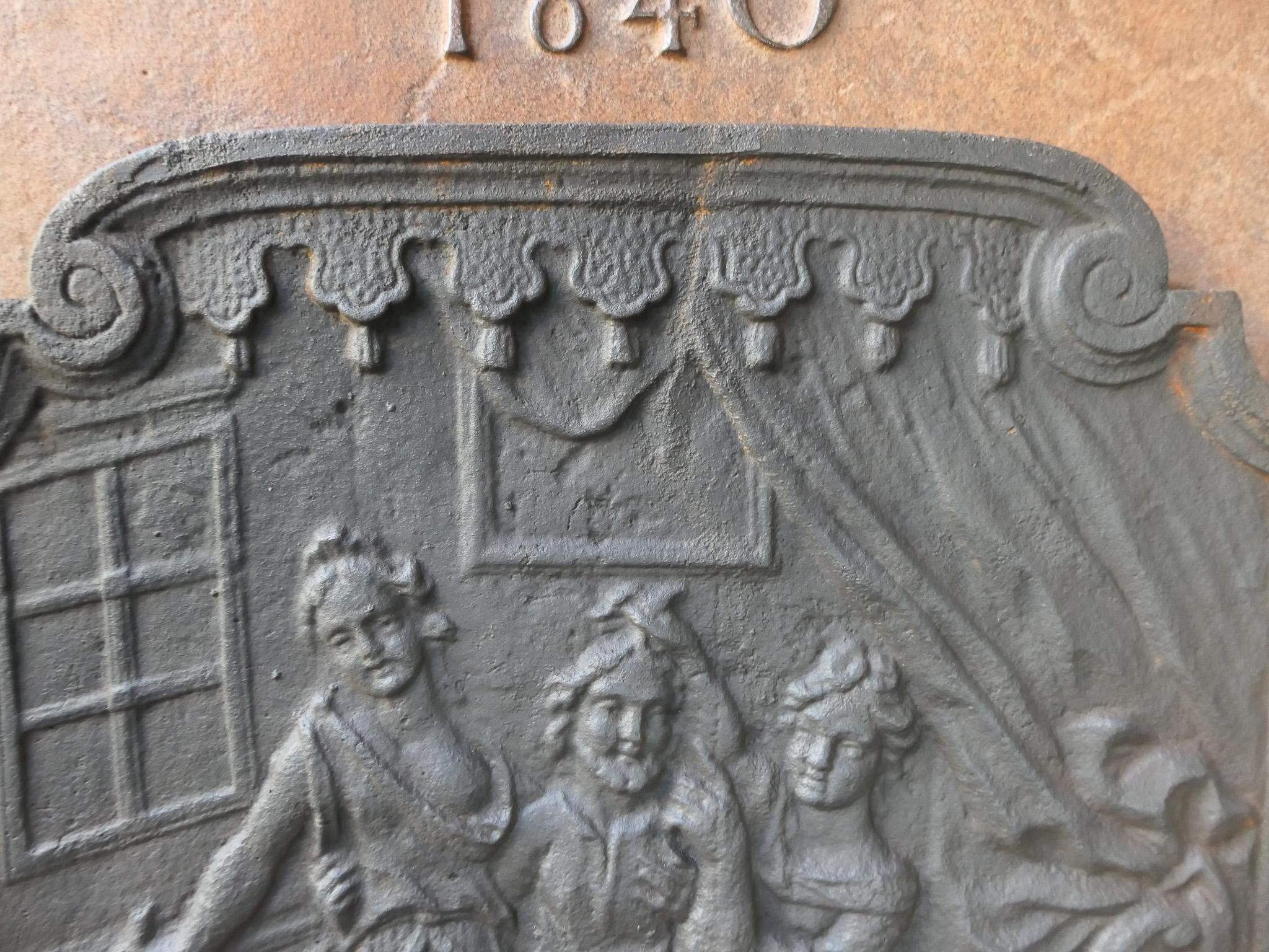 Iron 20th Century Napoleon III Style French Fireback / Backsplash For Sale