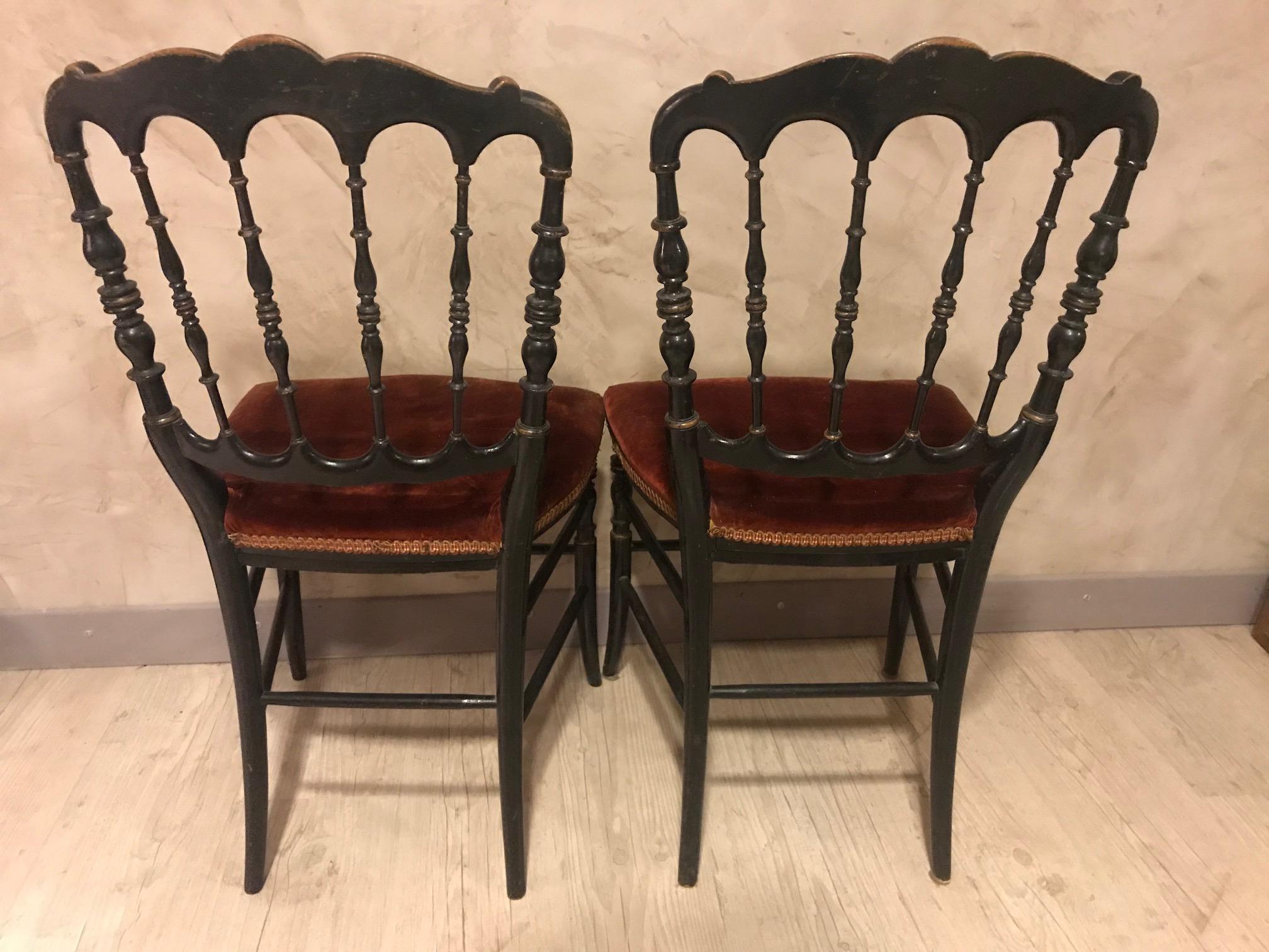 20th Century Napoleon III Style Pair of Chairs 3