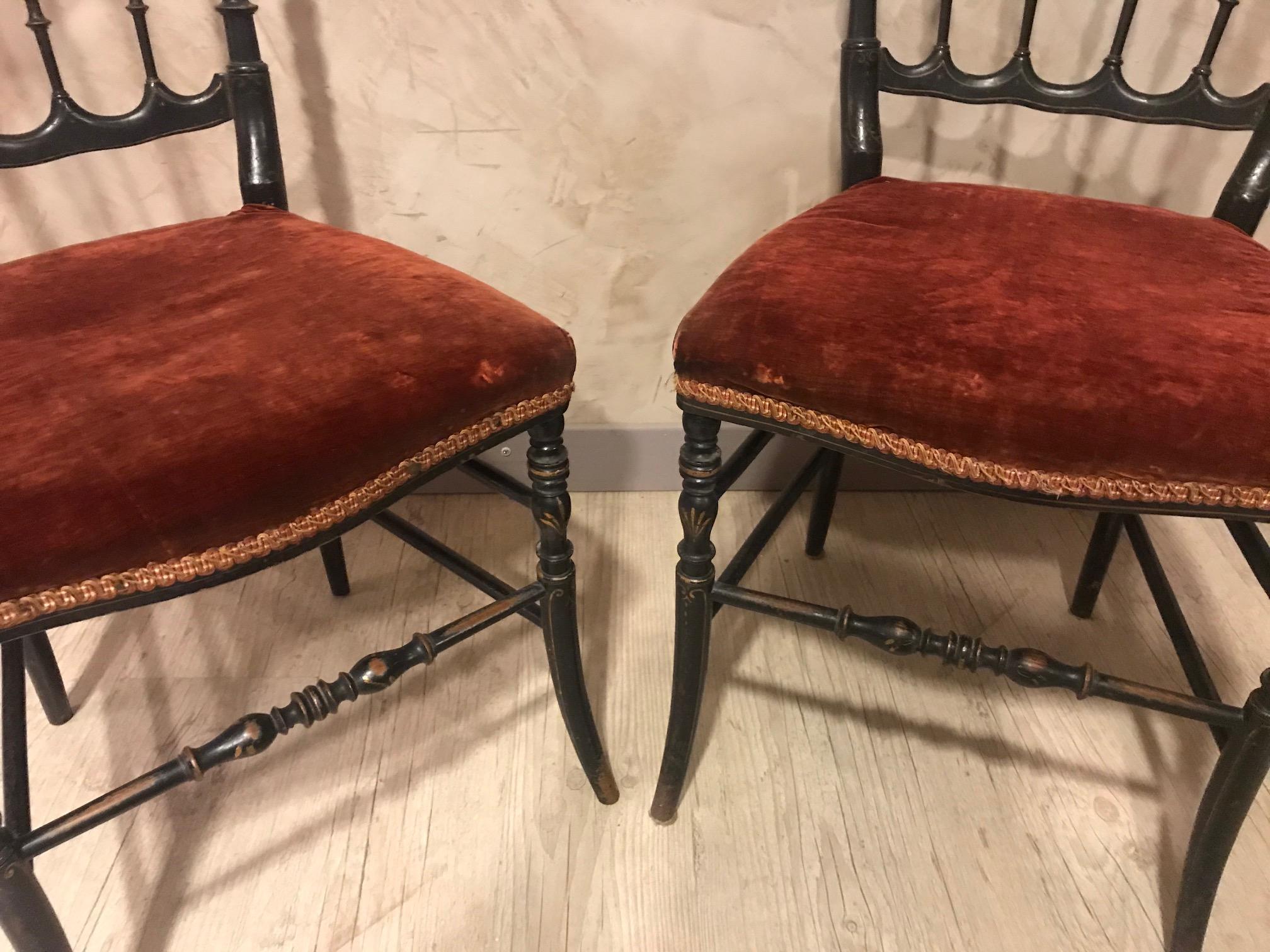 20th Century Napoleon III Style Pair of Chairs 4