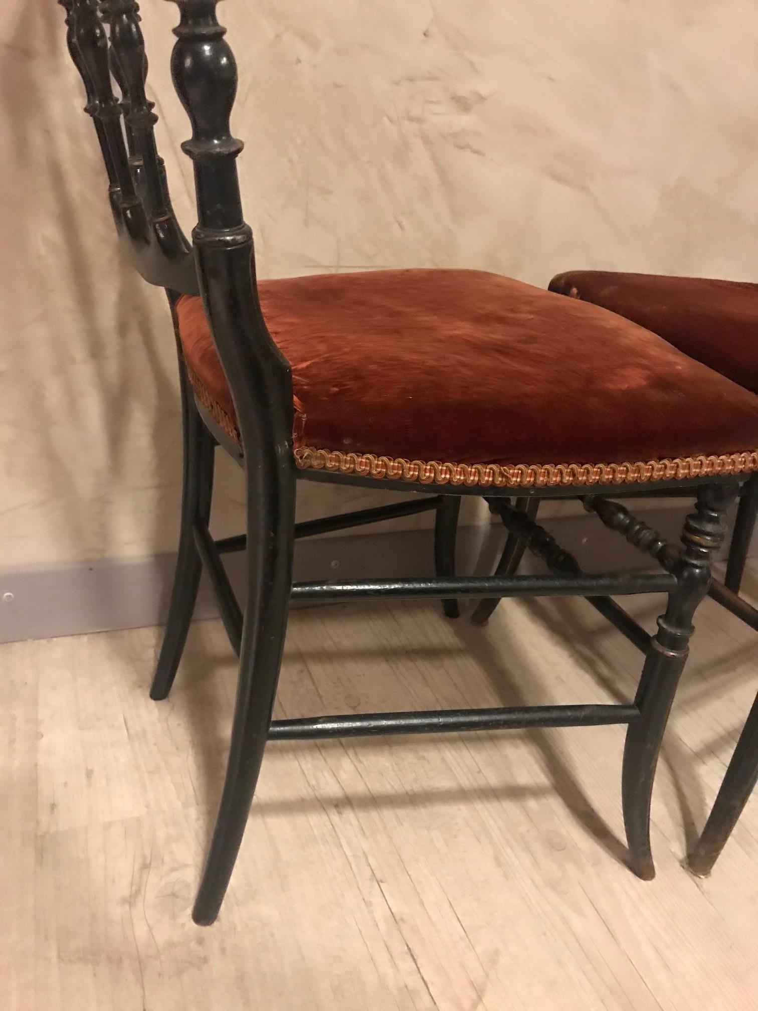 20th Century Napoleon III Style Pair of Chairs 1