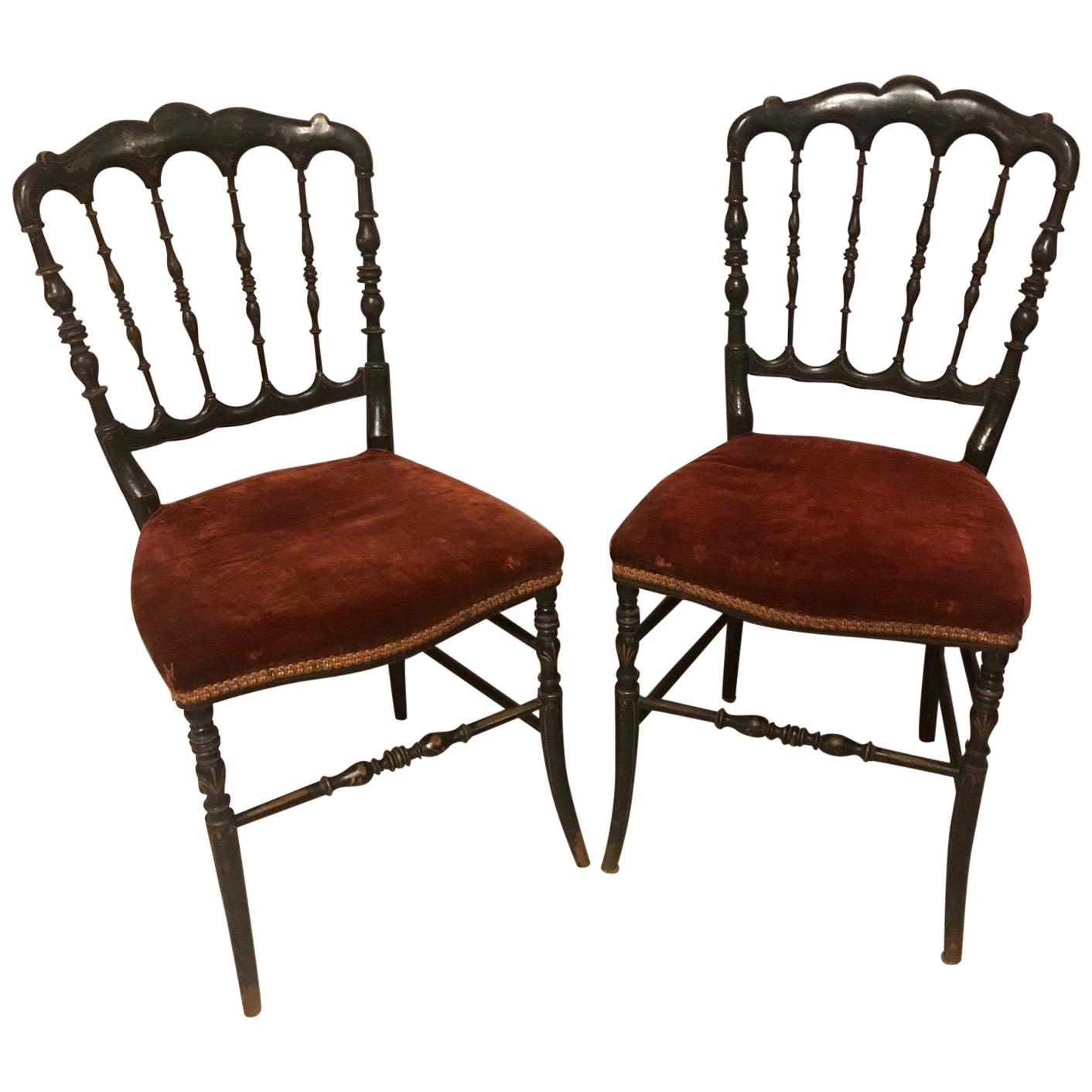 20th Century Napoleon III Style Pair of Chairs