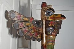 20th Century Native American Painted Totem Pole