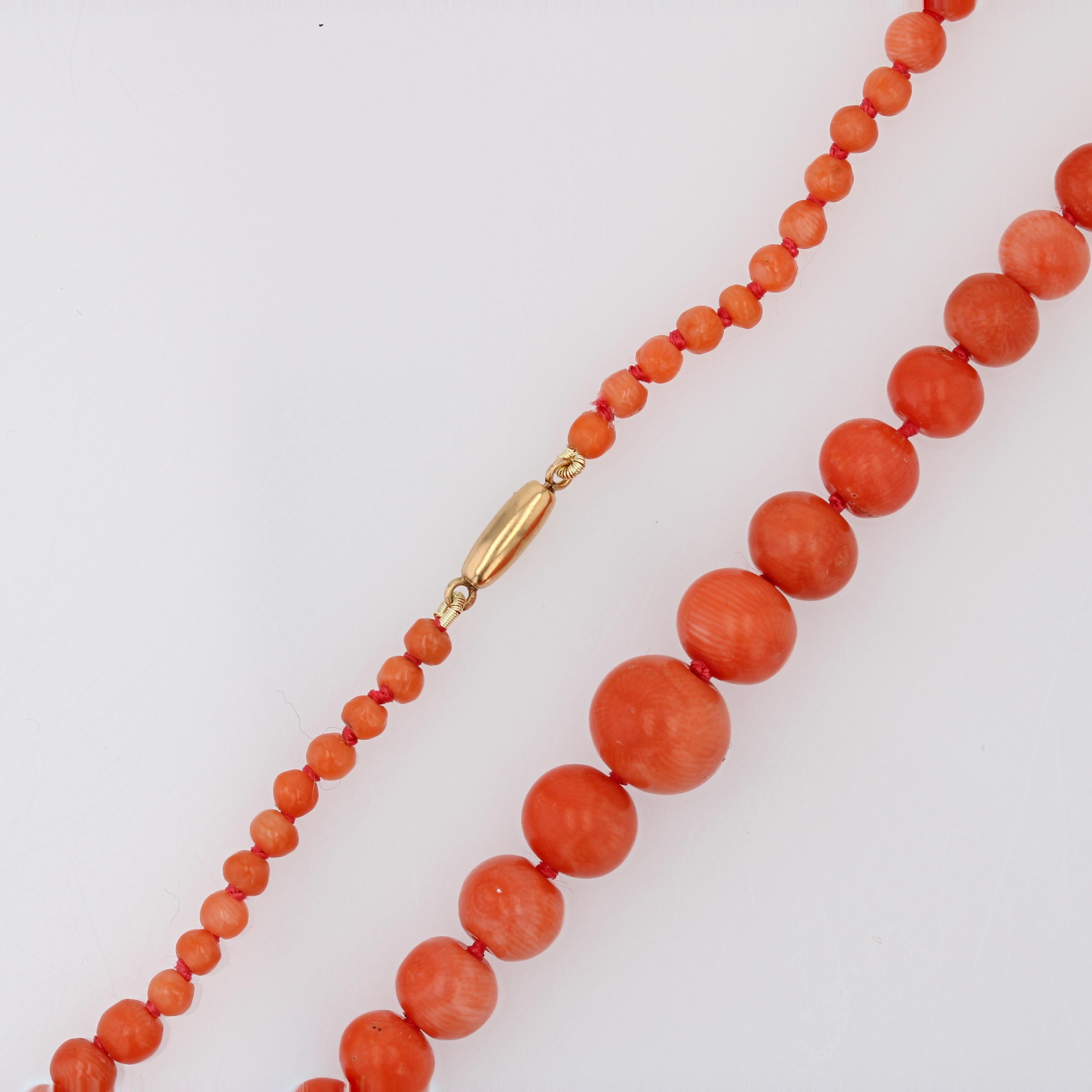 20th Century Natural Coral Pearl 18 Karat Yellow Gold Necklace For Sale 3