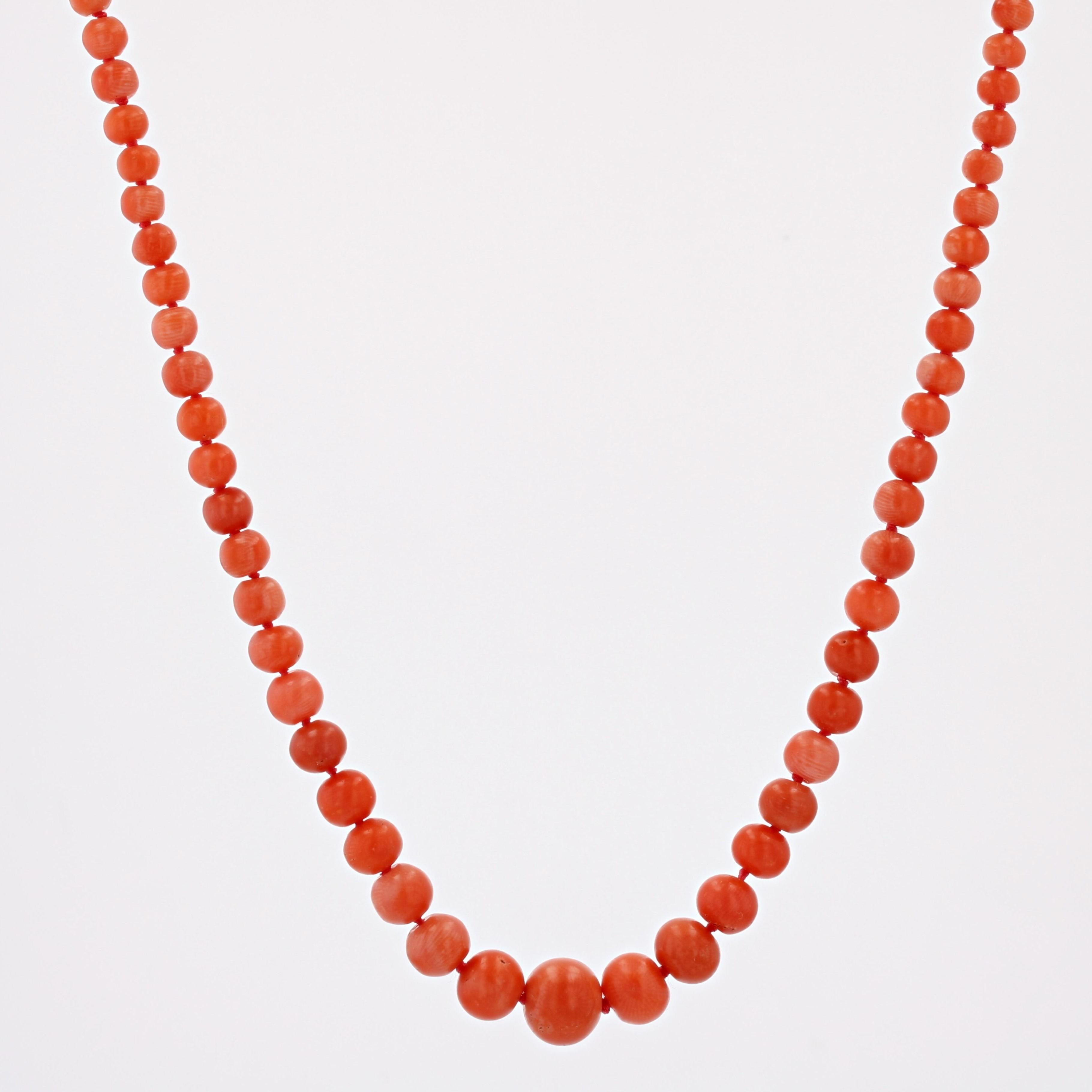 20th Century Natural Coral Pearl 18 Karat Yellow Gold Necklace For Sale 5