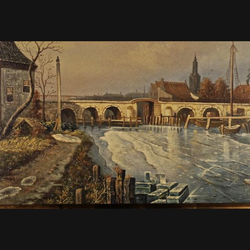 20th Century Naturalist Oil Painting Haldenthor in Aarau In Good Condition For Sale In Berlin, DE