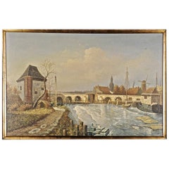 Pittura ad olio naturalista del XX secolo Haldenthor ad Aarau
