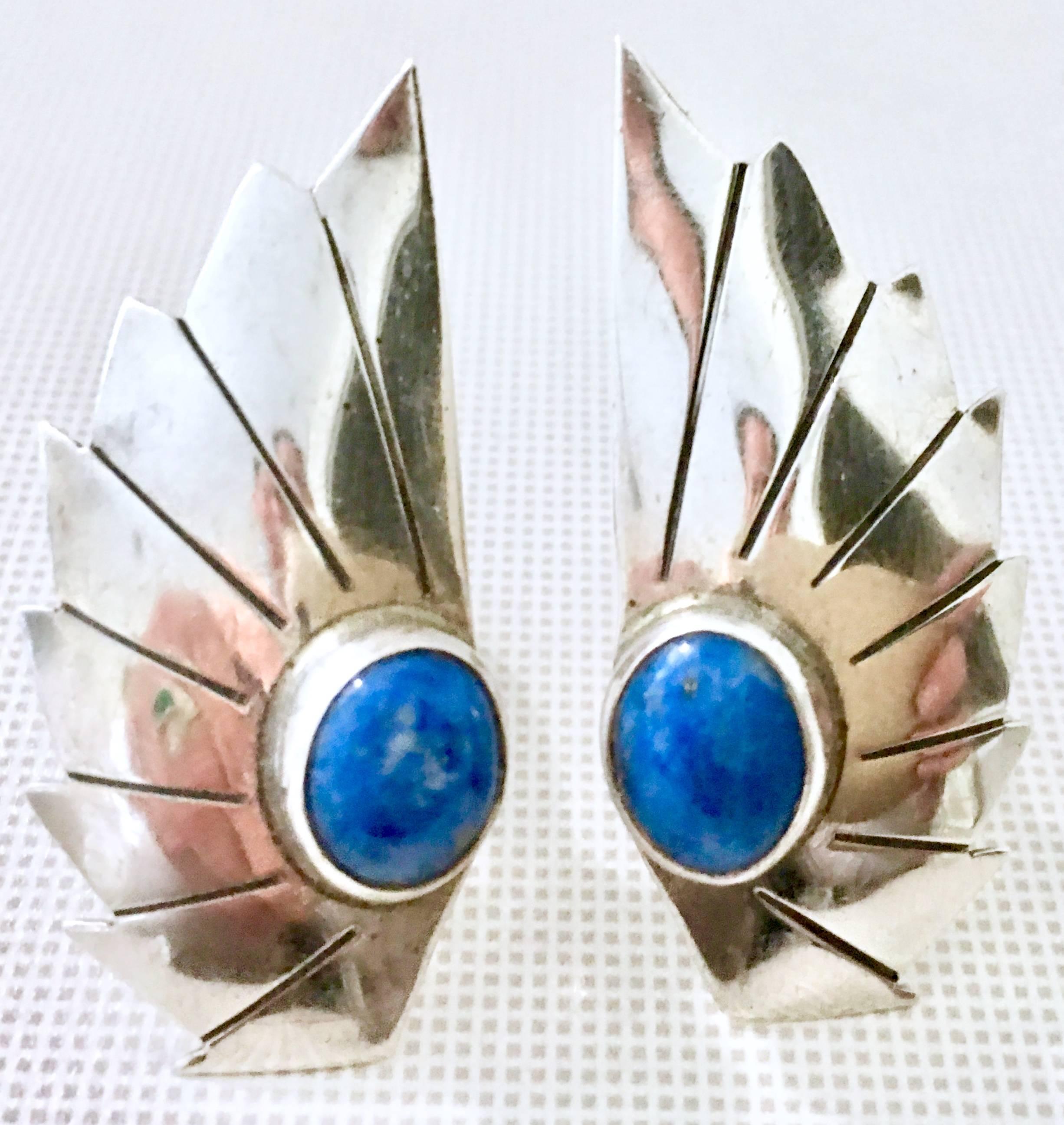 20th Century Sterling Silver & Lapis Lazuli 