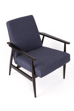 Fauteuil en jean bleu marine du XXe siècle, H. Lis, Pologne, années 1960