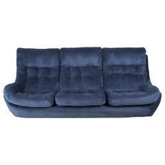 20th Century Navy Blue Velvet Atlantis Sofa, 1960s