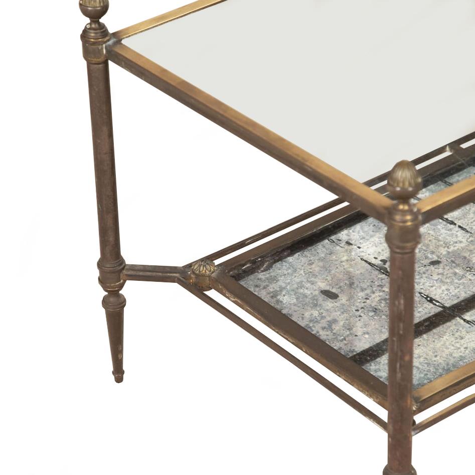 20th Century Neo-Classical French Maison Jansen Brass and Glass Coffee Table 1