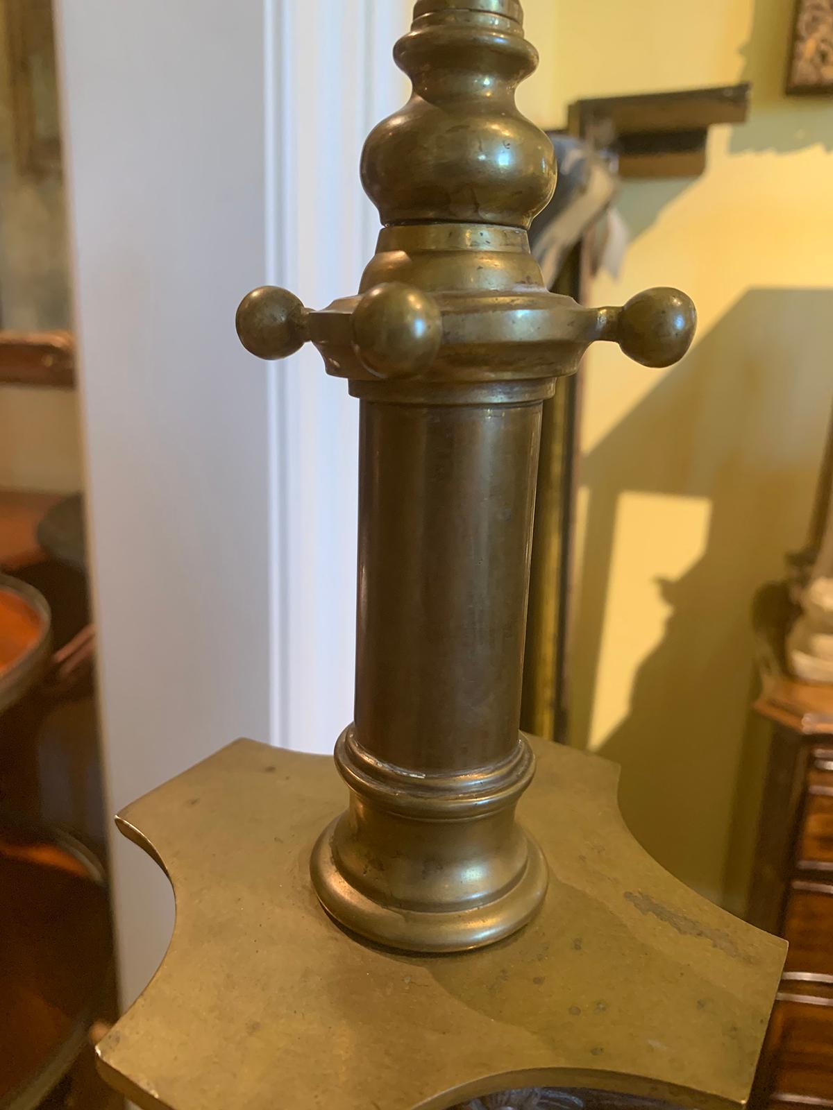 20th Century Neoclassical Bronze Column Floor Lamp For Sale 3