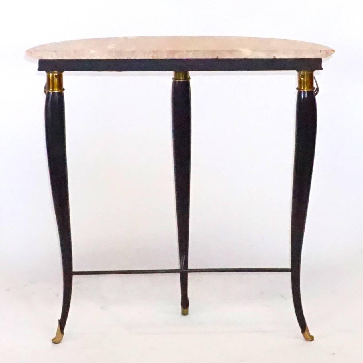 20th Century Italian Neoclassical Demi-Lune Console, Side Table by Paolo Buffa In Good Condition In West Palm Beach, FL
