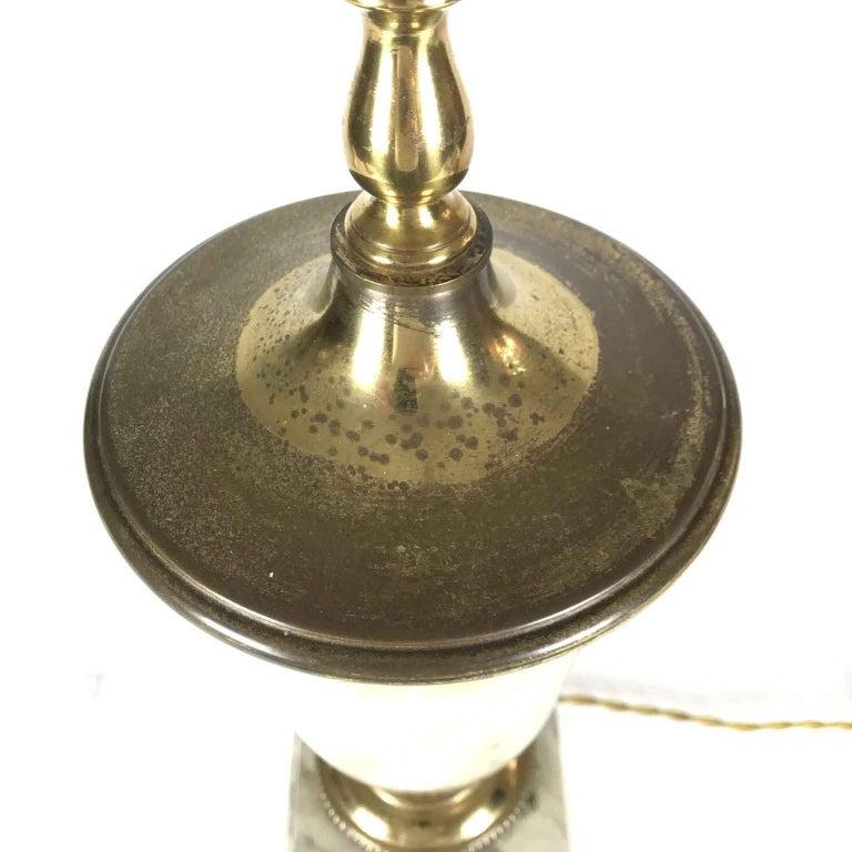 Bronze 20th Century Neoclassical French Table Lamp Base with Grey Finish  For Sale