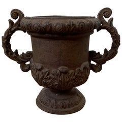 20th Century Neoclassical Iron Urn with Handles
