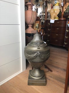 20th Century Neoclassical Italian Patinated Tole Urn as Lamp