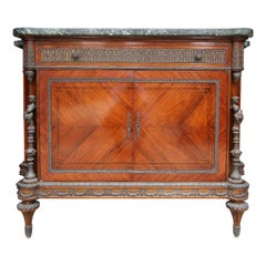 Meuble de rangement noclassique du XXe sicle avec plateau en marbre