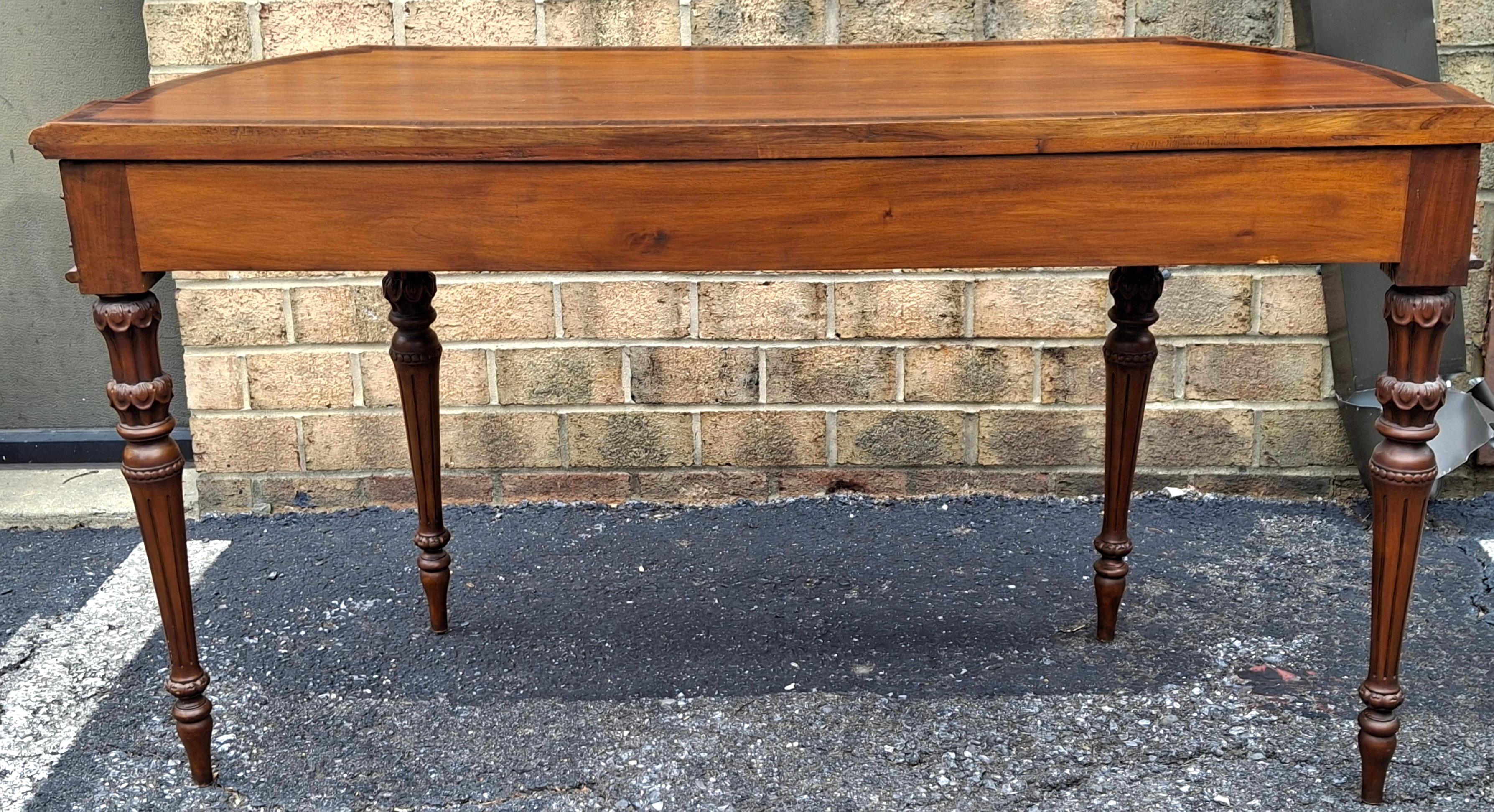 20th Century Neoclassical Sctyle Cross-Banded Mahogany Console Sofa Table For Sale 7