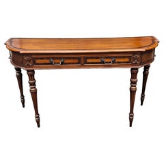 20th Century Neoclassical Sctyle Cross-Banded Mahogany Console Sofa Table