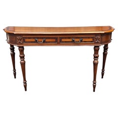 20th Century Neoclassical Sctyle Cross-Banded Mahogany Console Sofa Table