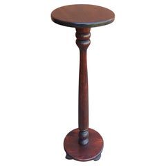 Retro 20th Century Neoclassical Stained Cherry Pedestal Plant stand