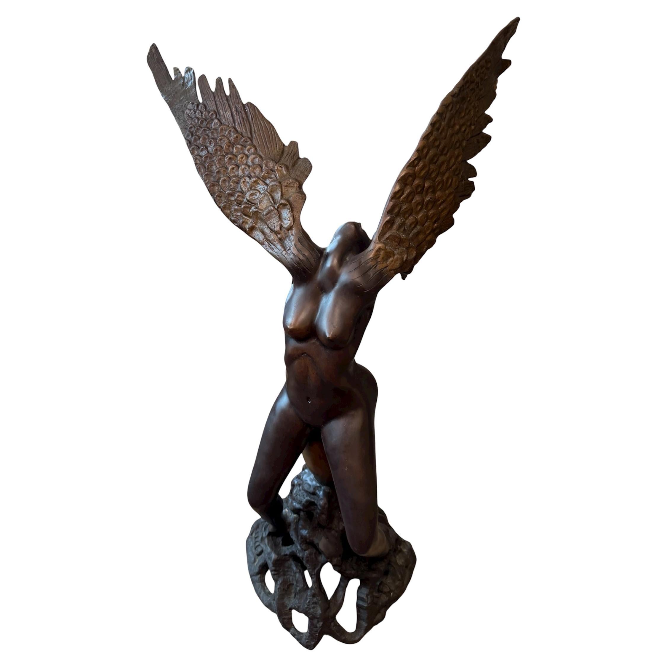20th Century Neoclassical Style Bronze Sculpture Of An Angel