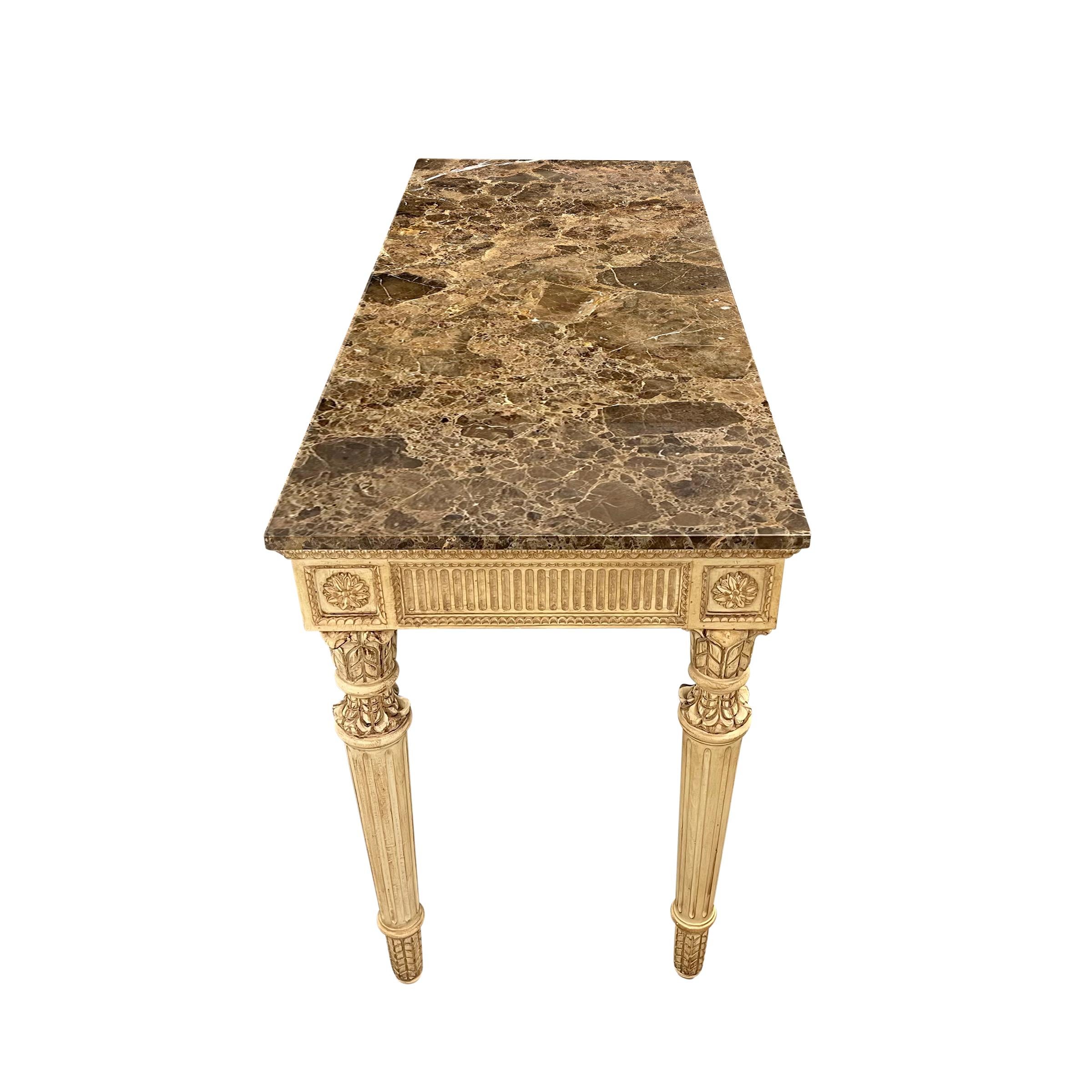 Marble 20th Century Neoclassical-Style Console Table For Sale