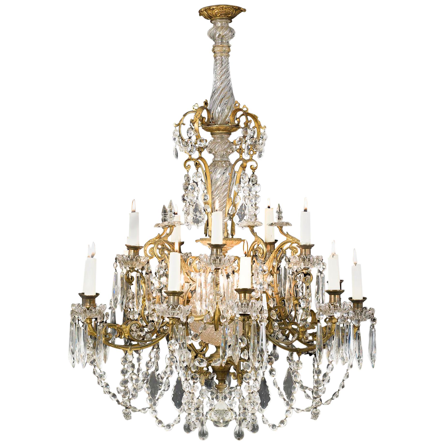 20th Century Neoclassical Style Fifteen Candle Chandelier