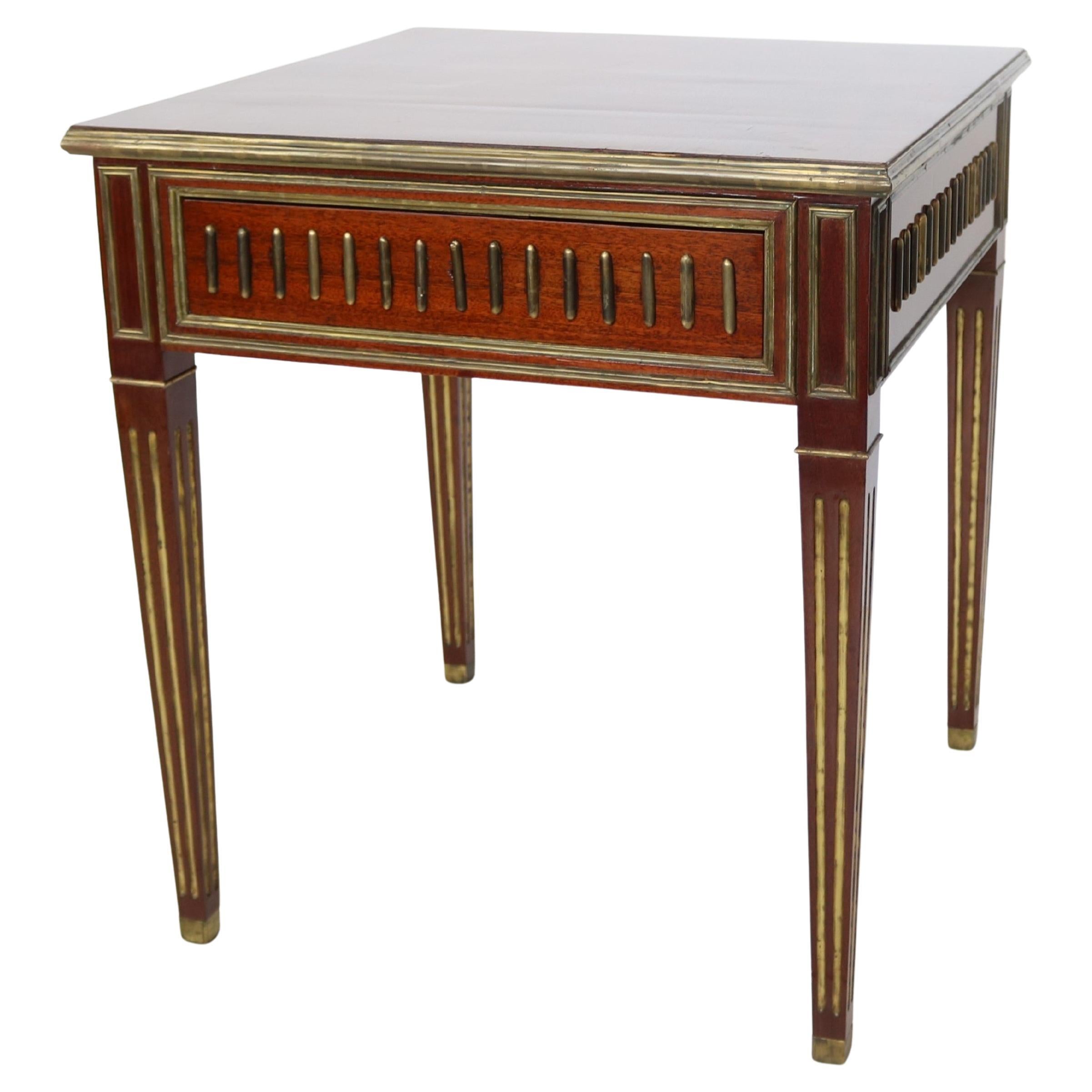 20th Century Neoclassical-style Mahogany Brass Table