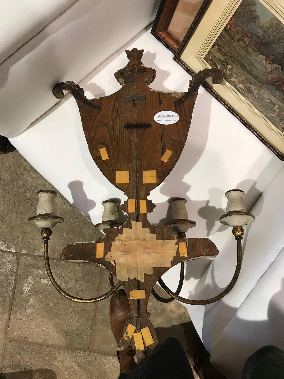 20th Century Neoclassical Urn Four-Arm Sconce, Marked 'Made in Spain' In Good Condition For Sale In Atlanta, GA
