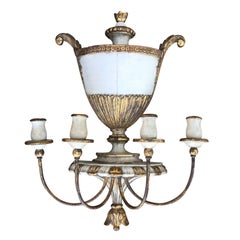 20th Century Neoclassical Urn Four-Arm Sconce, Marked 'Made in Spain'