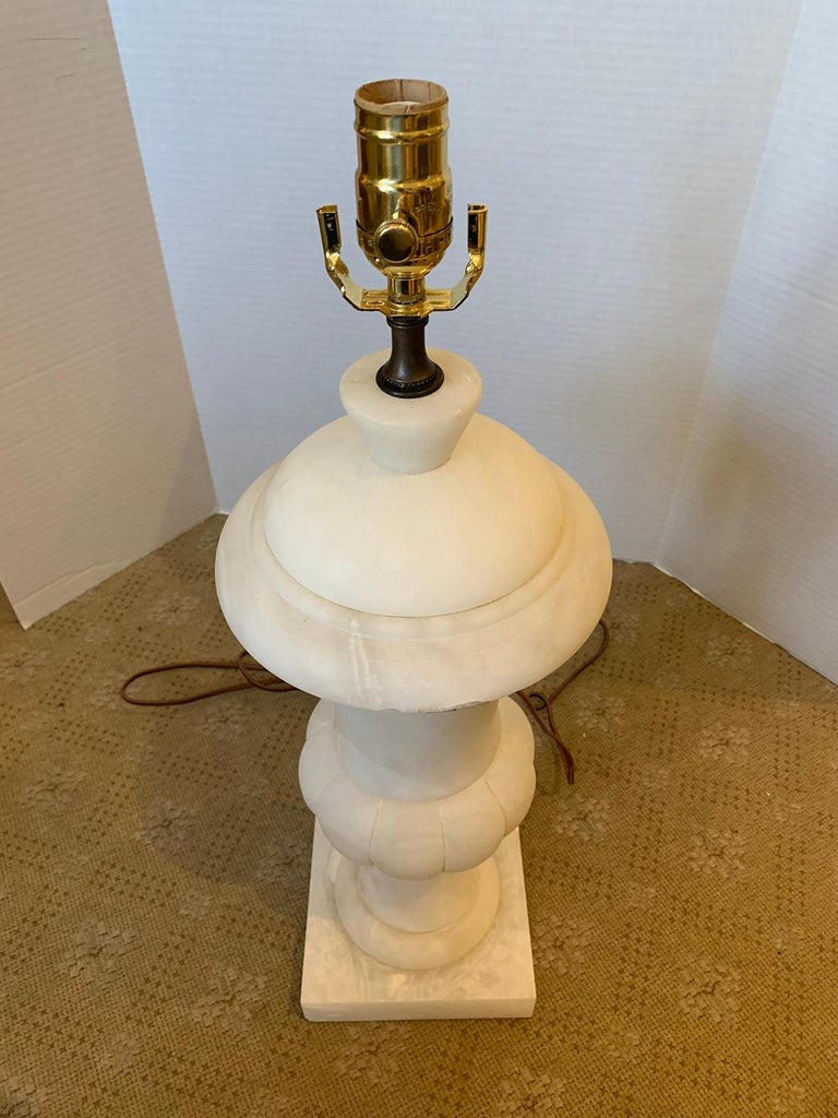 20th Century Neoclassical White Marble Lamp at 1stDibs