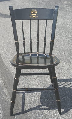 20th Century Nichols & Stone National Cathedral Ebonized and Gilt Windsor Chair
