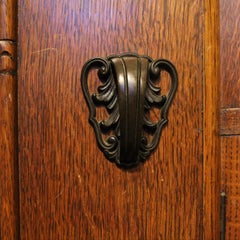 20th Century North American Arts and Crafts Oak Buffet with Bronze Mounting