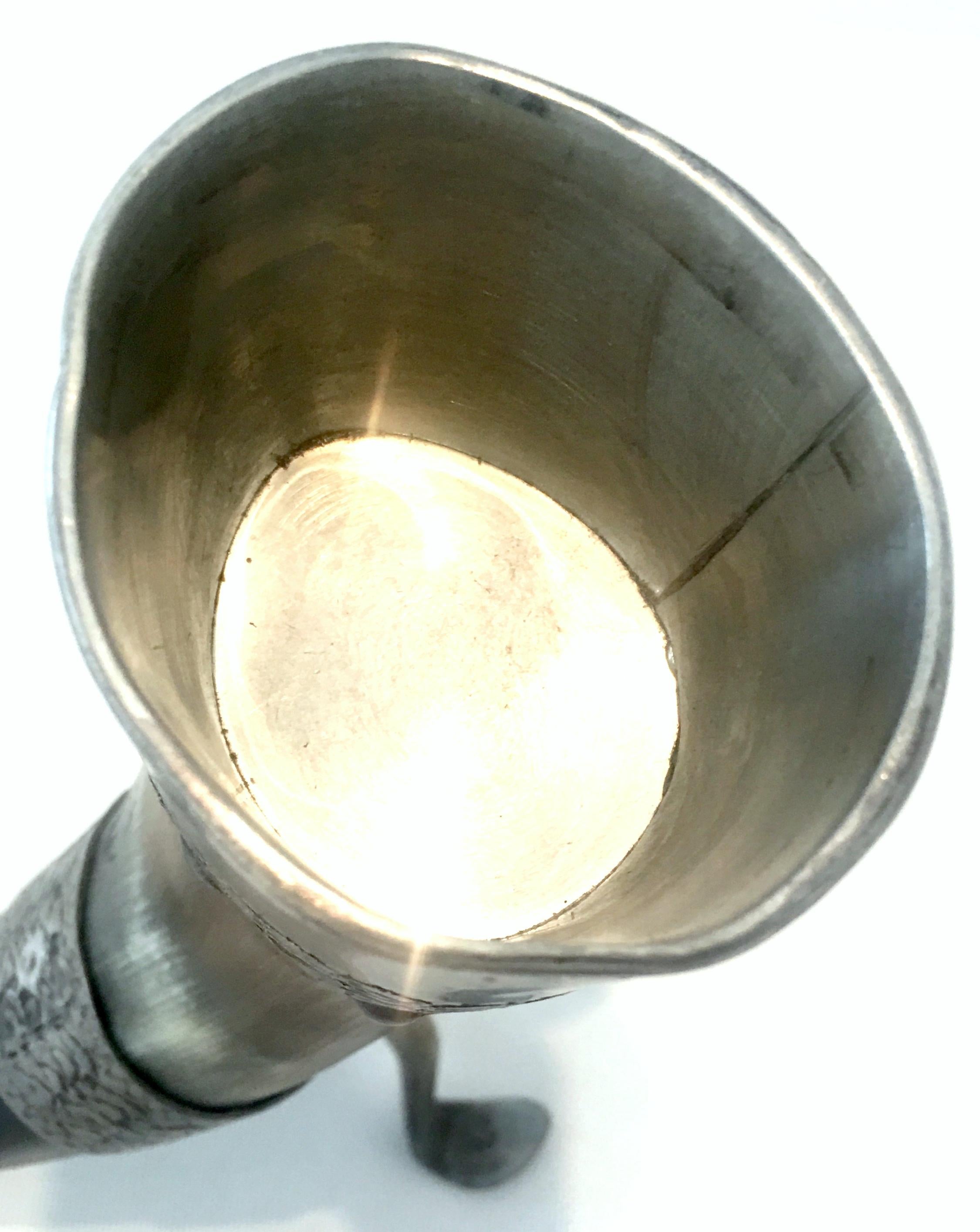 20th Century Norwegian Horn and Footed Pewter Drinking Cup For Sale 4
